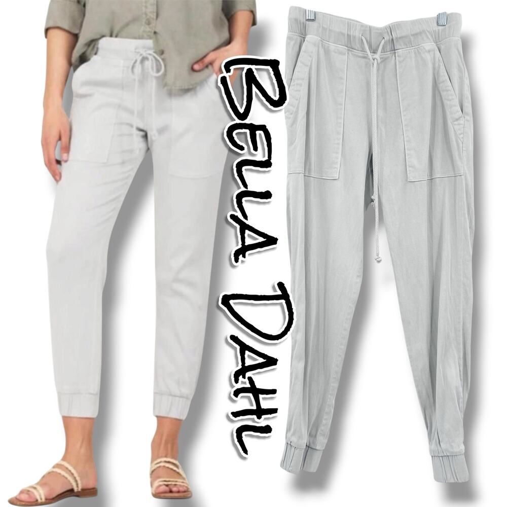 Bella Dahl Pocket Jogger XS Gray Tencel Lyocell Drawstring Utility Pants